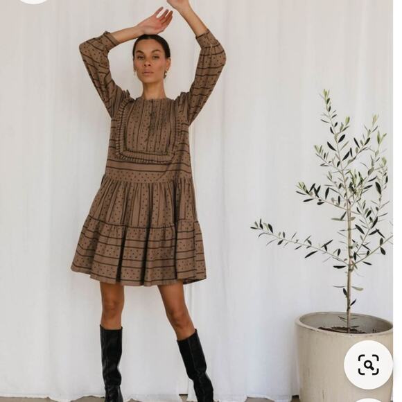 KOPAL Puri Cream Checked Tunic Dress - Picture 3 of 8